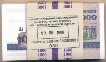 Fehéroroszország 1998. 1000R (100x) banki kötegelővel, sorszámkövetők T:I,I- / Belarus 1998. 1000 Rublei (100x) in original Bank wrapper, with consecutive serials C:UNC,AU