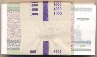 Fehéroroszország 1998. 1000R (100x) banki kötegelővel, sorszámkövetők T:I,I- / Belarus 1998. 1000 Ru...