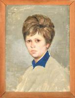 G. Krenner 1964 jelzéssel: Fiatal hölgy arcképe. Olaj, farost. Fa keretben. 53x40 cm