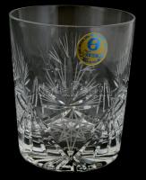 6 darabos kristály vizes, whiskys pohár készlet csiszolt, hibátlan