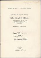 Gy. Szabó Béla fametszet kiállítása. Expozitie de Gravuri in Lemn Gy. Szabó Béla. Kolozsvár (Cluj), ...