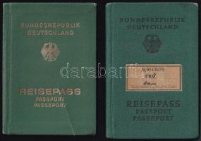 1956, 1977 Bundesrepublik Deutschland 2 db fényképes útlevél / German passports