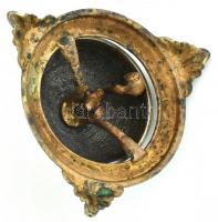 Bronz szállodai csengő, kopott, m: 7 cm