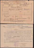 1927 Szeged, irredenta elemi népiskolai értesítő könyvecske + oltási és névváltoztatási dokumentumok