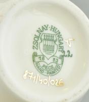 Zsolnay pillangó mintás porcelán váza. Kézzel festett, jelzett, hibátlan 17 cm