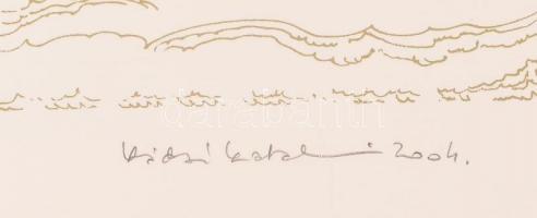 Kádár Katalin (1951- ): Eső Brnoban. Szitanyomat, papír, jelzett, számozott (14/16), 77,5×57 cm