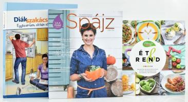 3 db szakácskönyv: Étrend, Diák szakácskönyv, Spájz magazin