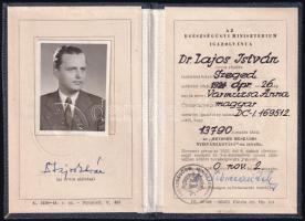 1960 Bp., Fényképes igazolvány az Orvosok Országos Nyilvántartása-ba felvett orvos részére