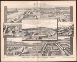 cca 1895 Aquincum romjai és Aquincum térképe, Bp., Pallas, 24x30 cm és 24x15 cm