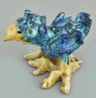 Morvay Zsuzsa (1946-): fióka, mázas kerámia, jelzés nélkül, csorbák, m: 9cm