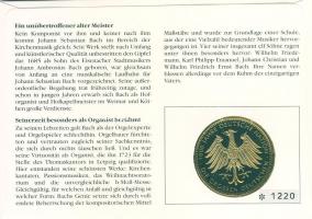 NSZK 1993. "Johann Sebastian Bach" ffém emlékérem érmés, bélyeges borítékon T:PP