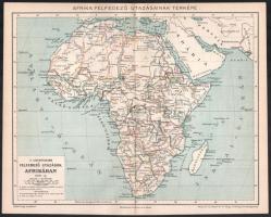 cca 1895 Afrika térképek, 4 db, 1:40.000.000, Bp., Pallas, 24x30 cm