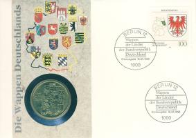 NDK 1989. 10M "40 éves az NDK" érmés, bélyeges borítékon T:1