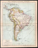 cca 1895 Észak-Amerika politikai térképe, és hegy- és vízrendszere, 1:30.000.000 és 1:35.000.000, Bp., Pallas, 30x24 cm