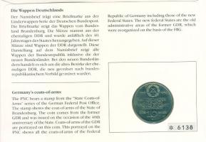 NDK 1989. 10M "40 éves az NDK" érmés, bélyeges borítékon T:1