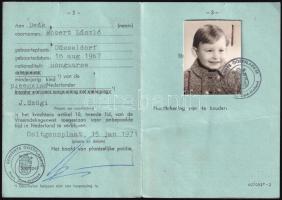 1971 Holland fényképes igazolvány magyar gyerek részére