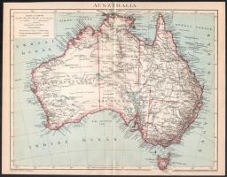 cca 1895 Ausztrália térképe, 1:17.500.000, Bp., Pallas, 23x29 cm