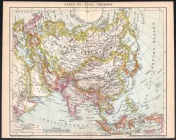 cca 1895 Ázsia térképek, 5 db, 1:48.000.000 és 1:14,000.000,Bp., Pallas, 24x30 cm