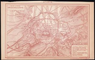 Athén és Alexandria térképe, Bp., Pallas, 24x15 cm