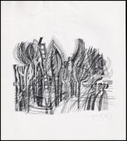 Varga Hajdú István (1920-1981): 3 db sokszorosított grafika. Ofszet, papír, mind jelzett, lap méret: 22,5×20 cm