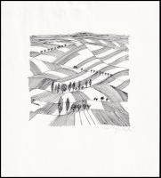 Varga Hajdú István (1920-1981): 3 db sokszorosított grafika. Ofszet, papír, mind jelzett, lap méret:...