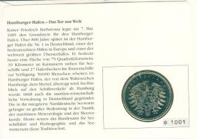 NSZK 1993. "800 éves Hafen és Hamburg" érmés, bélyeges borítékon T:PP