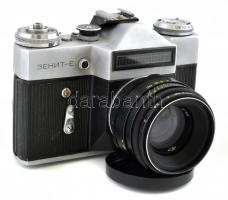 Zenith E fényképezőgép, Helios 44-2 objektívvel, működő, sérült.