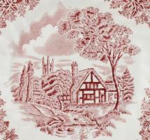 Vegyes angol tányérkészlet, hiányos, klf. méretű és fajta, jelzett, apró kopásokkal lepattanásokkal