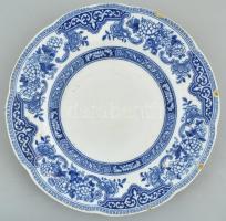 Hüttl Tivadar féle japán mintás tányér, jelzett, sérült, d: 26 cm