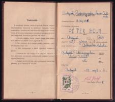 1952 Bp., Budapesti Tudományegyetem Lenin Intézetének fényképes tanulmányi könyve