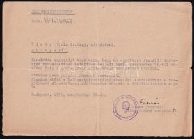 1955 Bp., csehszlovákiai utazási engedély ÁVH-s őrnagy részére