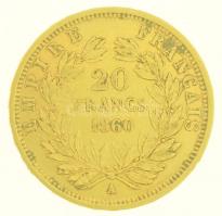 Franciaország / Második Császárság 1860A 20Fr Au III. Napóleon (6,43g/0.900) T:2- France / Second Empire 1860A 20 Francs Au Napoleon III (6,43g/0.900) C:VF Krause KM#781