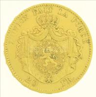 Belgium 1867. 20Fr Au II. Lipót (6,44g/0.900) T:2,2- Belgium 1867. 20 Francs Au Leopold II (6,44g/0.900) C:XF,VF Krause KM#32