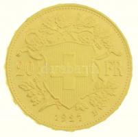 Svájc 1927B 20Fr Au (6,47g/0.900) T:1-,2 Switzerland 1927B 20 Francs (6,47g/0.900) C:AU,XF Krause KM#35.1
