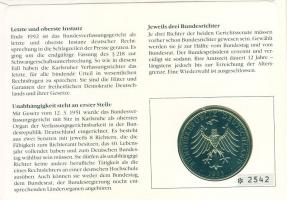 NSZK 1993. "Szövetségi Alkotmánybíróság-Karlsruhe" ffém emlékérem érmés, bélyeges borítéko...