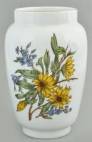 Zsolnay virágmintás vázácska, matricás, jelzett, hibátlan, m: 19 cm
