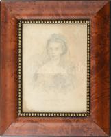 Kovács Bálint jelzéssel: Erzsébet királyné, Sisi. Ceruza, papír. Üvegezett keretben 23x17 cm