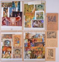 39 db MODERN főleg egyházi motívum képeslap kartonlapokon / 39 modern mostly religious motive postcards on cardboards
