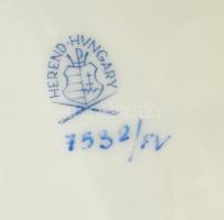 Herendi zöld Fleur des indes vertes mintás 4 részes kagylós kínáló, madár fogantyúval, kézzel festet...