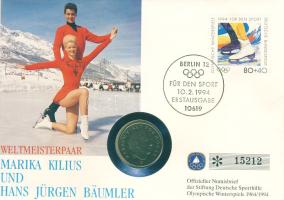 Norvégia 1993. 1K érmés, bélyeges borítékon "Marika Kilius ás Hans Jürgen Baumler-jégkorcsolya világbajnok" T:2
