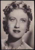 Simor Erzsi (1913-1977) színésznő aláírása őt ábrázoló fotó hátoldalán
