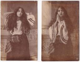 2 db RÉGI képeslap: hölgyek / 2 pre-1911 postcards: ladies