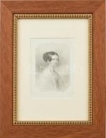 Barabás Miklós (1810-1898) festménye nyomán metszette Karl Mahlknecht (1810-1893): Biedermeier női portré, 1850 körül. Acélmetszet, papír, jelzett a metszeten, üvegezett fa keretben, 10×8 cm