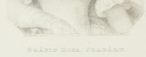 Barabás Miklós (1810-1898) után metszette Karl Mahlknecht (1810-1893): gróf Szapáry Róza portréja, 1...