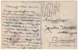 1920 BUÉK. Egyedi képeslap műanyag lemezen / New Year greeting, custom made postcard on plastic plat...