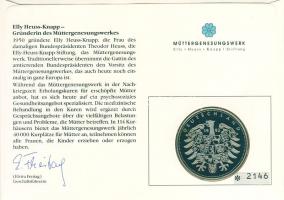 NSZK 1993. "Elly Heuss-Knap" ffém emlékérem érmés, bélyeges borítékon T:PP