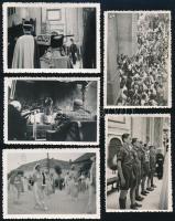 1938 Esztergomi ünnepség a Szent Jobbal, cserkészekkel, 5 db fotó, 6×9 cm