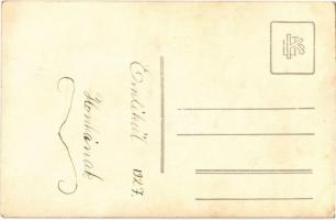 1927 Békéscsaba, Kocziszky Gyula mészáros és hentes üzlete a Bohn-gyárral szemben. photo (EK)