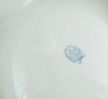 Herendi Viktória mintás hármas kínálótál, szív alakú fogóval. Kézzel festett porcelán, erősen kopott...