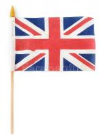 Brit zászló, szövet, fa rúddal, használt állapot, 23,5x14,5 cm, h: 35 cm